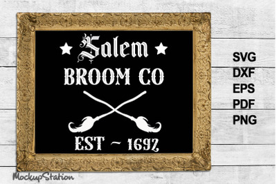 Salem Broom Co SVG | Halloween Witch Door Sign Cut File