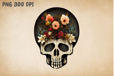 Skull With Flowers 1