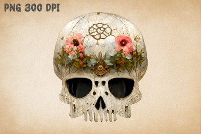 Skull With Flowers 2