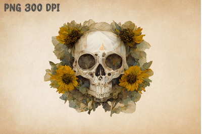 Sunflowers And Skull 1