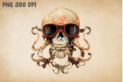 Octopus Skull Gentlemen With Glasses