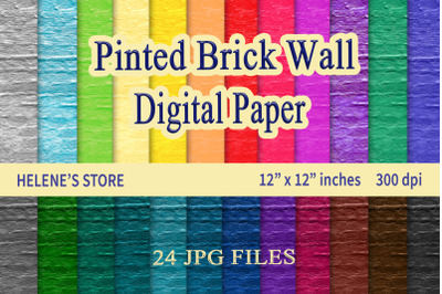 Brick Wall Digital Papers, Wall Backgrounds, Wall Textures