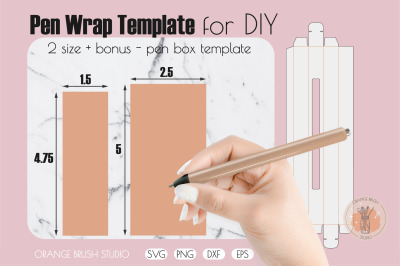 Pen Wrap Design Template SVG PNG 2 Size Epoxy Pen Waterslide