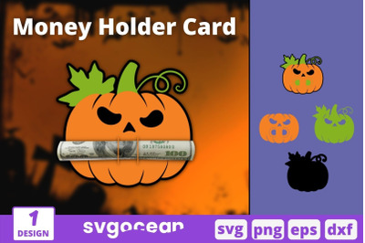 Pumpkin Money Holder Card Svg