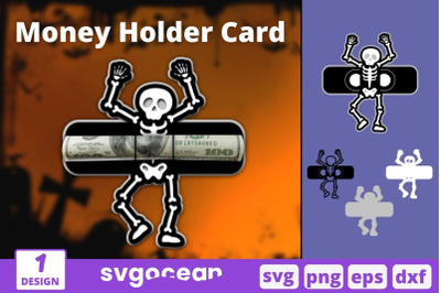 Skeleton Money Holder Card Svg