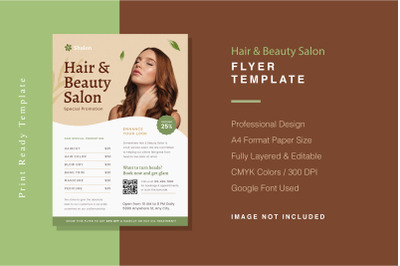 Hair &amp; Beauty Salon Flyer Template