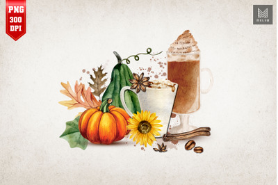 Pumpkin Spice Coffee Latte Fall Autumn