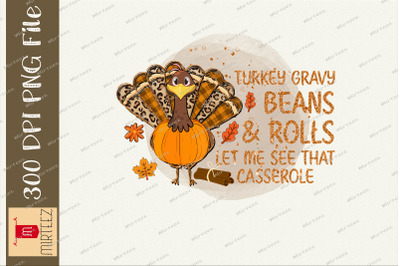 Turkey Gravy Bean And Rolls Thanksgiving