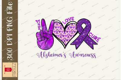 Peace Love Cure Alzheimer Awareness