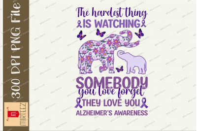 Alzheimer&#039;s Awareness Purple Elephant