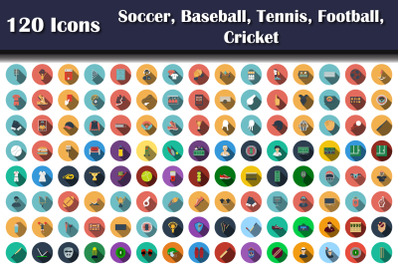 120 Icons Of Soccer, Baseball, Tennis, Football, Cricket