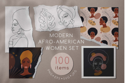 Modern Afro-American Women Set