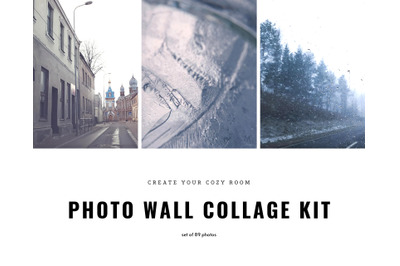 Wall collage kit of 89 photos