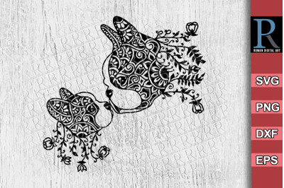 Mandala Boston Terrier SVG&2C; Zentangle Boston Terrier&2C; Cricut svg file