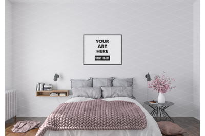 Interior scene artwork background frame mockup