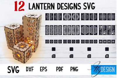 Lantern SVG Bundle | Laser Cut Lamp | Mandala SVG Design