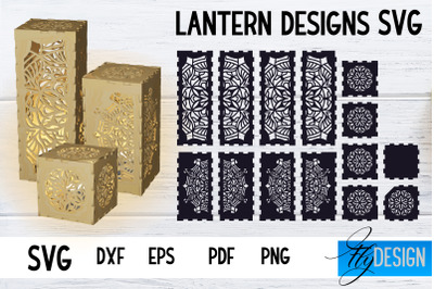 Lantern SVG Bundle | Laser Cut Lamp | Mandala SVG Design