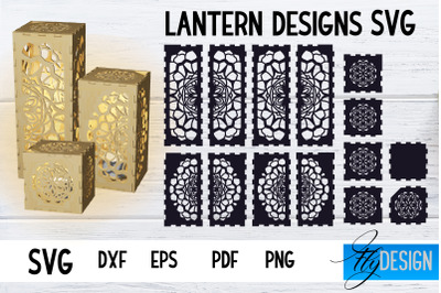 Lantern SVG Bundle | Laser Cut Lamp | Mandala SVG Design