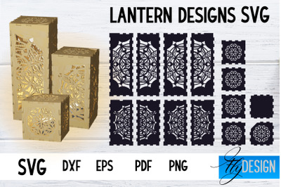 Lantern SVG Bundle | Laser Cut Lamp | Mandala SVG Design