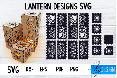 Lantern SVG Bundle | Laser Cut Lamp | Mandala SVG Design