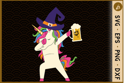 Unicorn With Witch Hat Dabbing