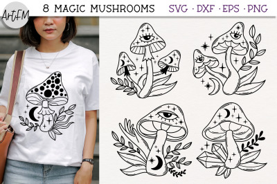 Magic Mushrooms SVG | Mystical Witchy Mushrooms PNG