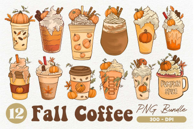 Fall Coffee PNG Sublimation, Pumpkin Spice Latte PNG