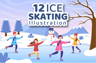 12 Ice Skating Design Illustration