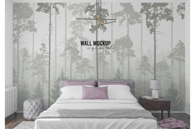 Wall mockup&2C; Wallpaper mockup