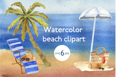 Watercolor Beach Cliparts