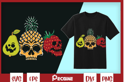 Pineapple Strawberry Pear Skull