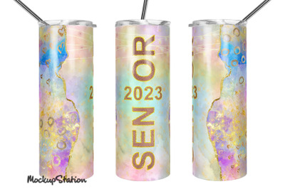 Senior 2023 Tumbler PNG | Graduation 2023 Glitter Design Wrap