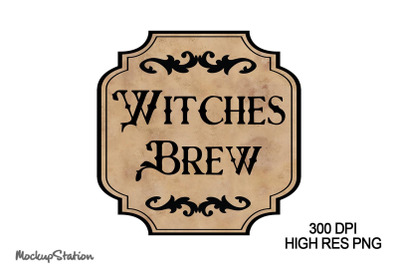 Witches Brew Label Sublimation Design PNG | Halloween Mug Label Design