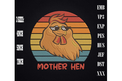 Mother Hen Ckicken Embroidery