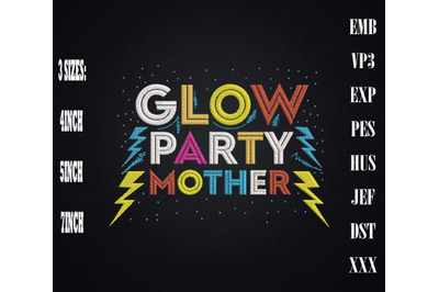 Color Vintage Retro Glow Party Mother Embroidery, Gift For Mother