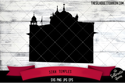 Sikh Temples Silhouette Vector