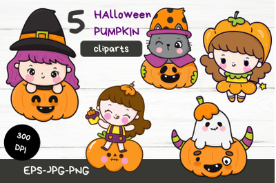 Cute kawaii Halloween Sublimation. Halloween Pumpkin clipart