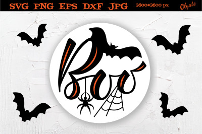 Boo SVG. Halloween Round Sign. Farmhouse Halloween SVG