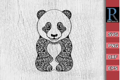 Panda Mandala SVG File, Panda SVG Cricut Cut File, Zentangle Bear