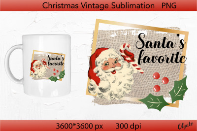 Santas Favorite. Vintage Santa Sublimation. Retro Christmas