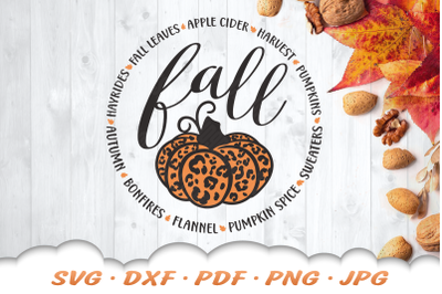 Fall Pumpkin SVG | Leopard Print SVG