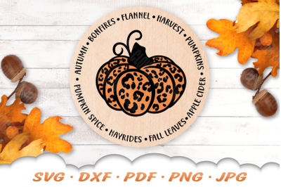 Leopard Print Pumpkin SVG | Fall SVG Files