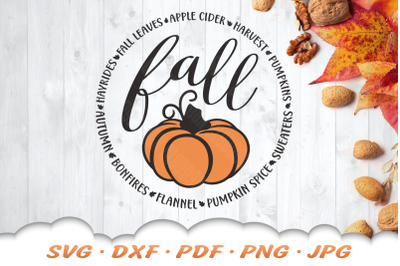 Fall Pumpkin SVG | Round Fall Sign