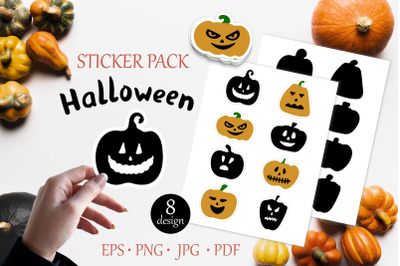 Halloween pumpkin stickers bundle