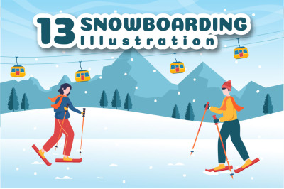 13 Snowboarding Activity Illustration