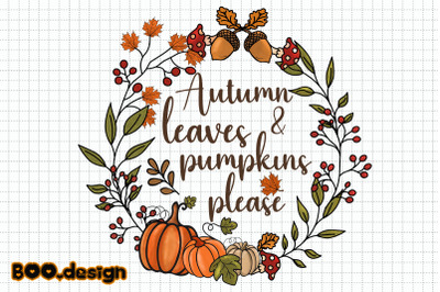 Autumn Leaves And Pumpkins Please Graphics
