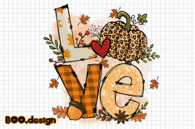 Love Autumn Pumpkin Leopard Graphics