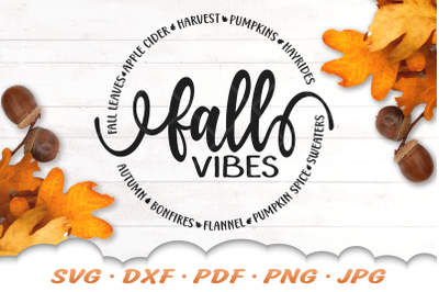Fall Vibes SVG | Round Fall Sign