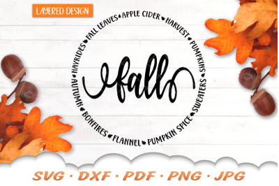 Fall SVG | Round Fall Sign | Fall Quote SVG