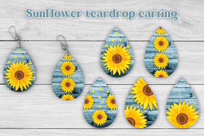 Teardrop earring sublimation | Sunflower earring